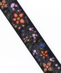 Jackie Traverse - Ojibway Floral Ribbon - Black