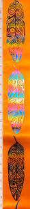 Jackie Traverse - Feather Ribbon - Rainbow Orange