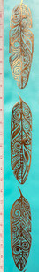 Jackie Traverse - Feather Ribbon - Gold Turquoise