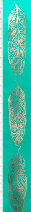 Jackie Traverse - Feather Ribbon - Gold Aqua 2