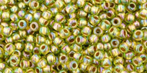 11/0 Toho Gold-Lined Rainbow Peridot 8-9g