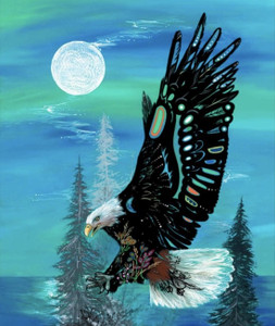 Karen Erickson - Free Spirit Eagle - Panel 36" - Blue