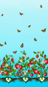 Carla Joseph - Strawberry Dreamcatcher - Single Border - Blue