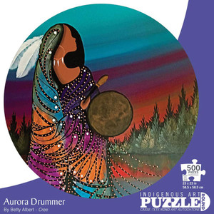 Aurora Drummer - Betty Albert - Round Puzzle 500pcs