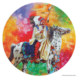 Proud Warrior - John Balloue - Round Puzzle 500pcs