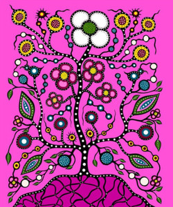 Audrey Armstrong - Mother Earth - Panel 36" - Pink
