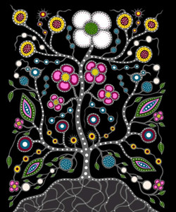 Audrey Armstrong - Mother Earth - Metallic - Panel 36" - Black