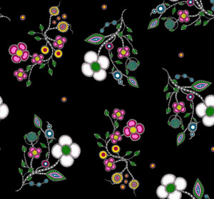 Audrey Armstrong - Mother Earth - Allover Floral - Metallic - Black