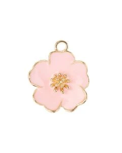 Pink Flowers - 20x24mm - 4pcs