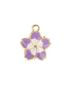 Purple Flower - 13x16mm - 8pcs