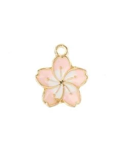 Pink Flower - 13x16mm - 8pcs