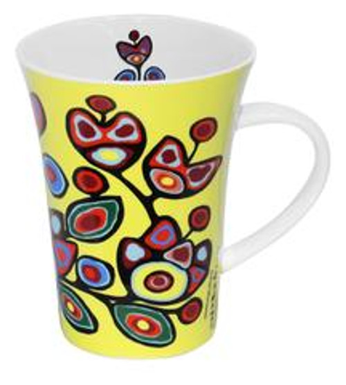 Floral on Yellow -Norval Morrisseau Floral on Yellow -Norval Morrisseau