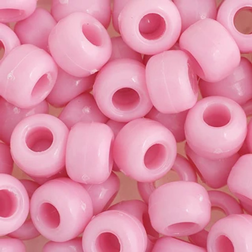 Crow Bead 9mm Opaque Pink 100/pk