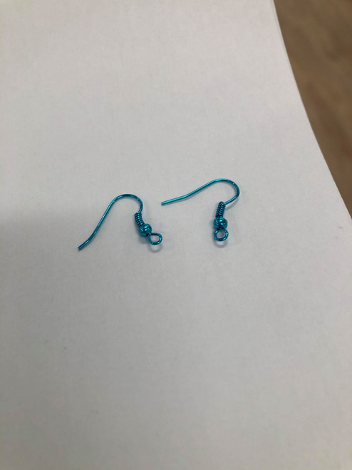 Neon Blue fish hook earrings