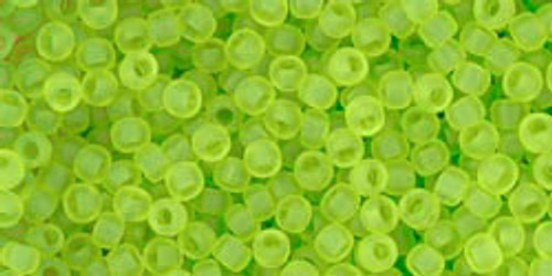 11/0 Toho Transparent-Frosted Lime Green 8-9g