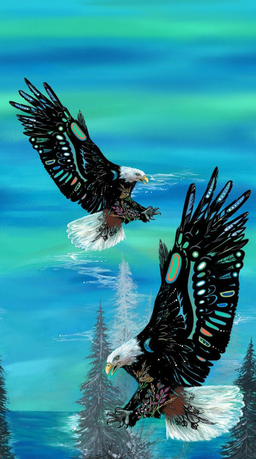 Karen Erickson - Free Spirit Eagle - Single Border - Blue Karen Erickson - Free Spirit Eagle - Single Border - Blue