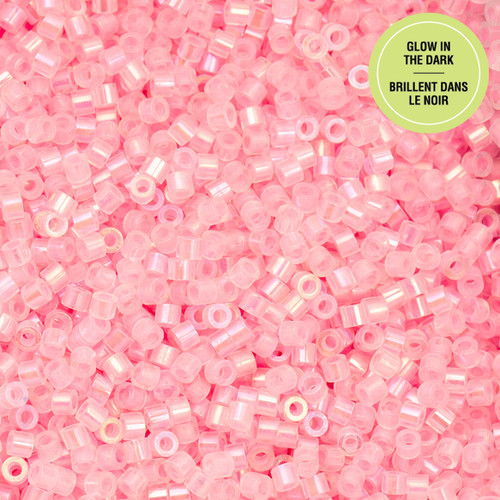 11/0 Glow in Dark AB - Pink Neon 25g Bag
