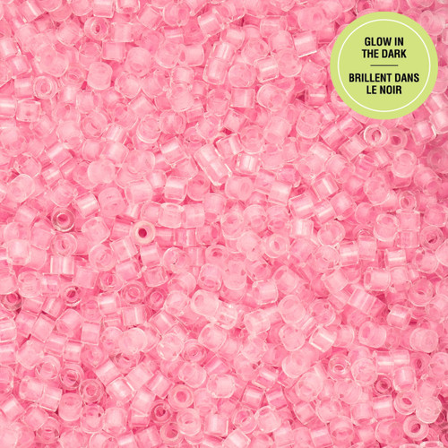 11/0 Glow in Dark - Pink 25g Bag