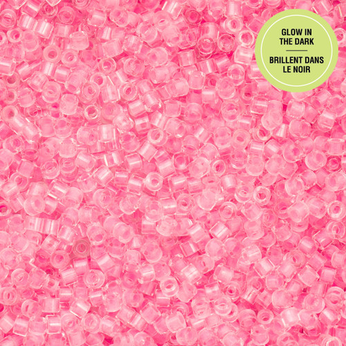 11/0 Glow in Dark - Rose 25g Bag