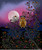 Betty Albert - July Moon - Metallic Panel 36" - Dark Rose Purple