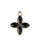 Four Petals - 15x18mm - Black - 10pcs