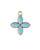 Four Petals - 15x18mm - Light Blue - 10pcs