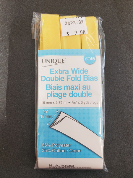 Extra Wide Bias Tape : Yellow