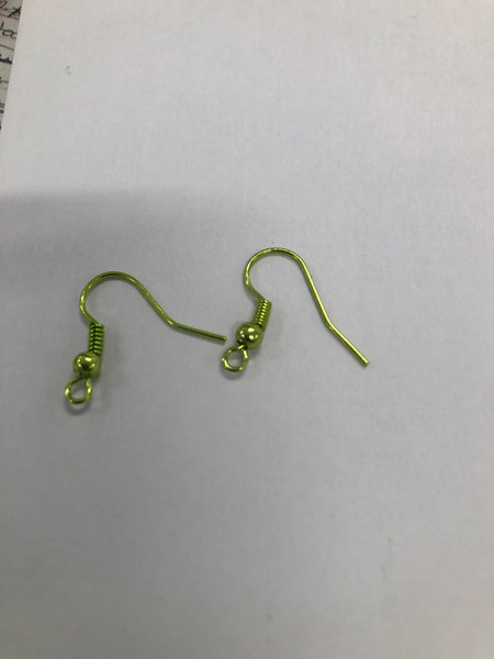 Neon green fish hook earrings