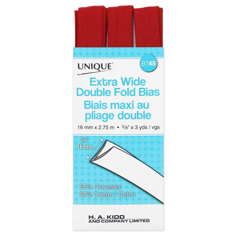 Extra Wide Double Fold Bias Tape - Scarlet