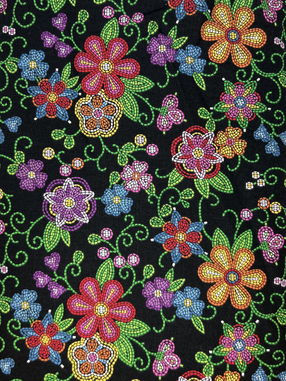 Beaded Floral - Black