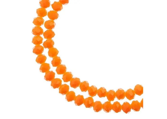 Crystal Lane DIY - Rondelle 3x4mm 2 Strand 7in - Opaque Orange