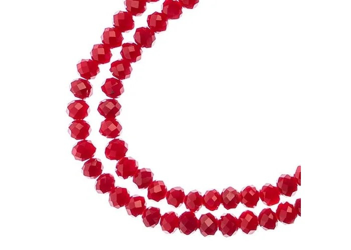 Crystal Lane DIY - Rondelle 3x4mm 2 Strand 7in - Opaque Red
