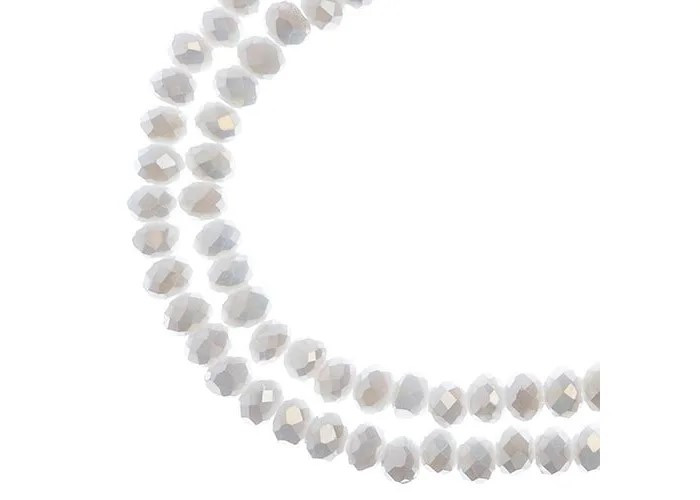 Crystal Lane DIY - Rondelle 3x4mm 2 Strand 7in - Opaque White AB