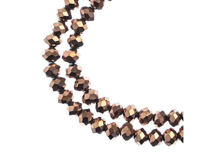 Crystal Lane DIY - Rondelle 4x6mm 2 Strand 7in - Opaque Copper Iris