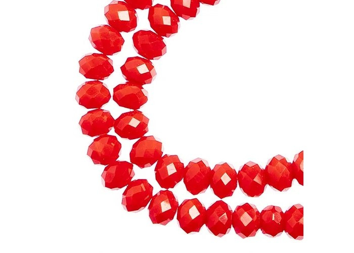 Crystal Lane DIY - Rondelle 4x6mm 2 Strand 7in - Opaque Red
