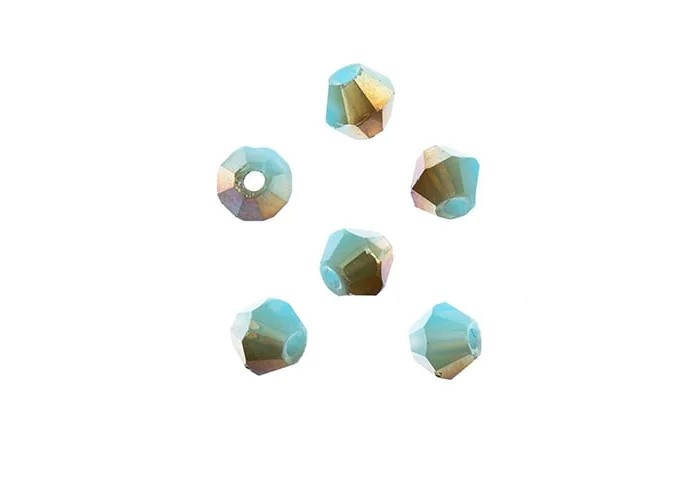 Crystal Lane DIY - Bicone 4mm 2 Strand 7in - Opaque Blue w Half Champagne Luster