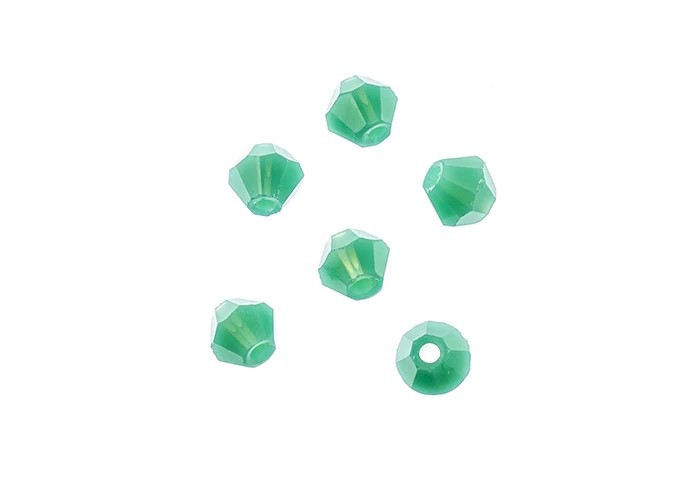 Crystal Lane DIY - Bicone 4mm 2 Strand 7in - Opaque Turquoise Green