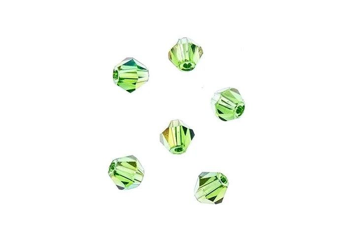 Crystal Lane DIY - Bicone 4mm 2 Strand 7in - Transparent Green AB