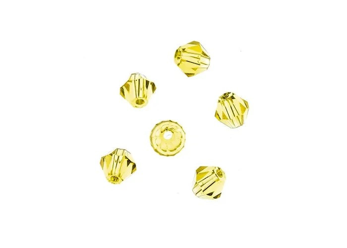 Crystal Lane DIY - Bicone 4mm 2 Strand 7in - Transparent Yellow
