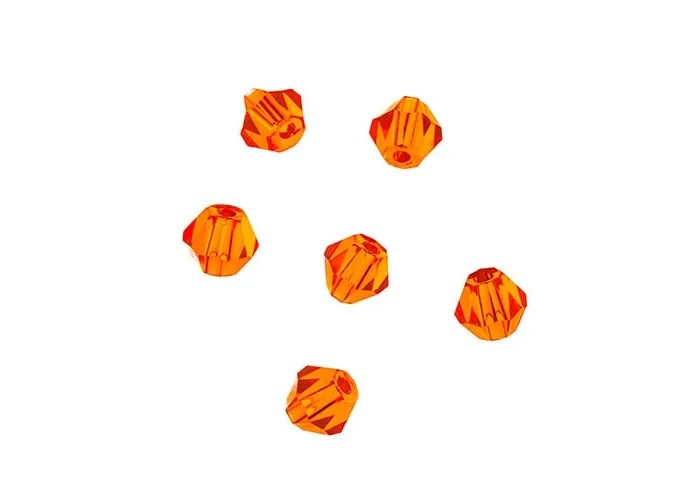 Crystal Lane DIY - Bicone 4mm 2 Strand 7in - Transparent Orange