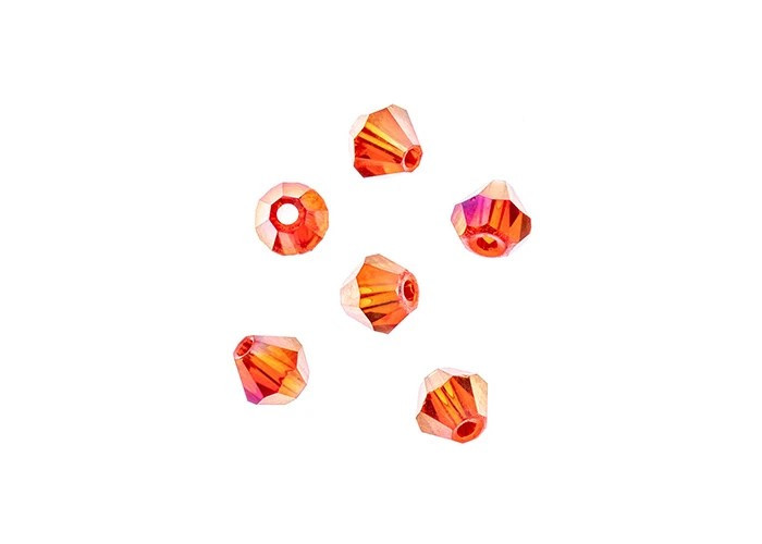 Crystal Lane DIY - Bicone 4mm 2 Strand 7in - Transparent Red AB