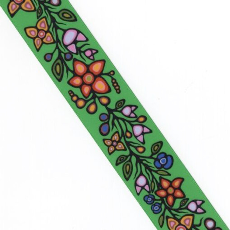 Jackie Traverse - Ojibway Floral Ribbon - Green