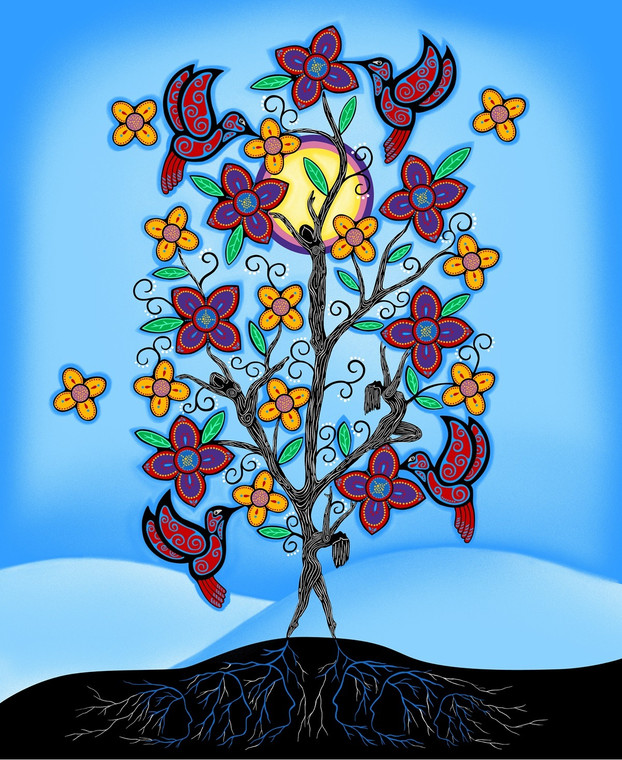 Loretta Gould - Keep Us Together - Panel 36" - Blue