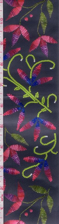 Amy McPherson - Prairie Petals Ribbon - Charcoal