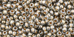 11/0 Toho Gold-Lined Black Diamond 8-9g