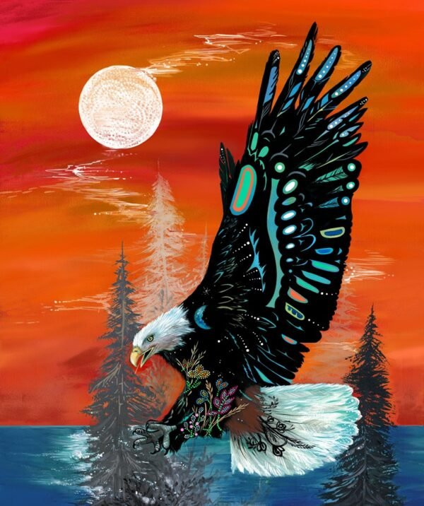 Karen Erickson - Free Spirit Eagle - Panel 36" - Orange