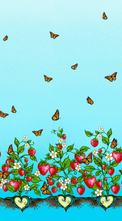 Carla Joseph - Strawberry Dreamcatcher - Single Border - Blue