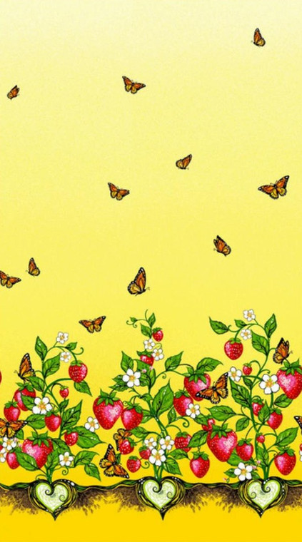 Carla Joseph - Strawberry Dreamcatcher - Single Border - Yellow