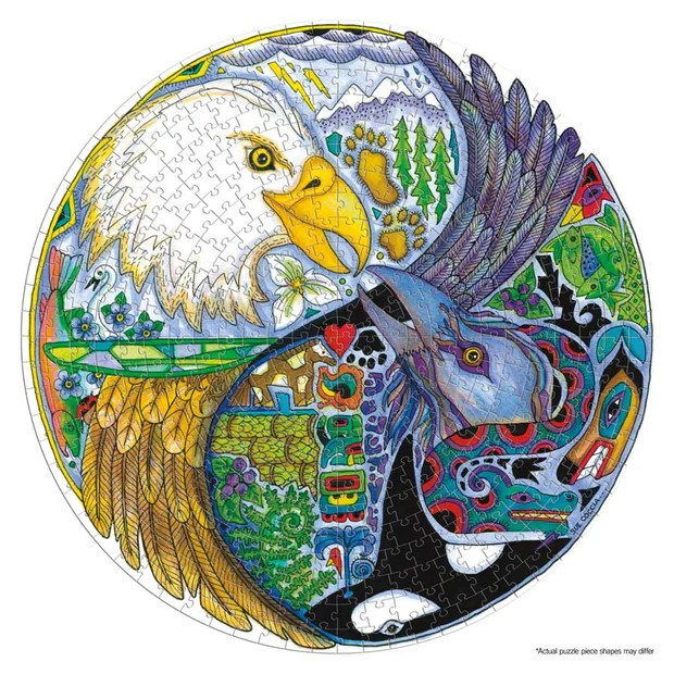 Lovebirds - Sue Coccia - Round Puzzle 500pcs