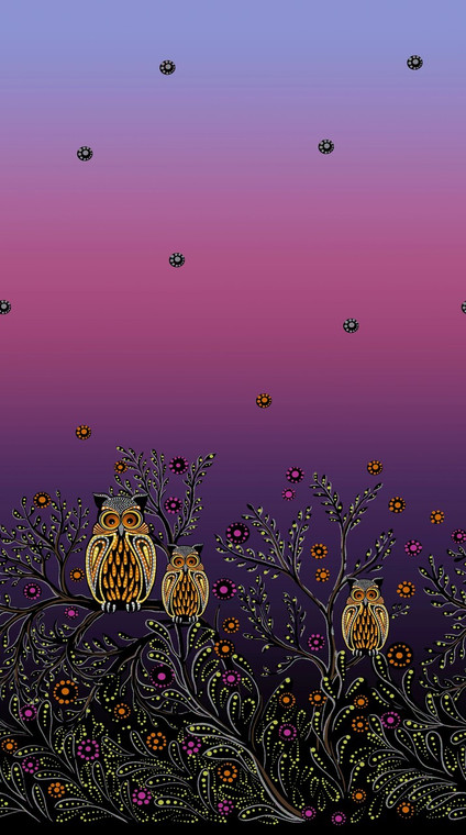 Betty Albert - July Moon - Single Border Metallic - Dark Rose Purple